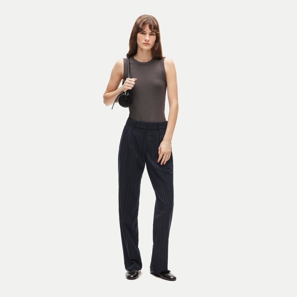 NWT J.Crew Essential Trouser in Striped Lightspun Wool Blend